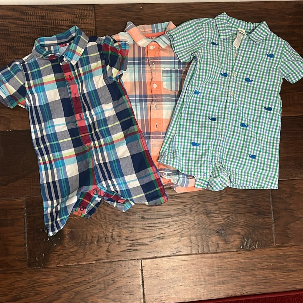 Lot of 3 boys 12 month rompers